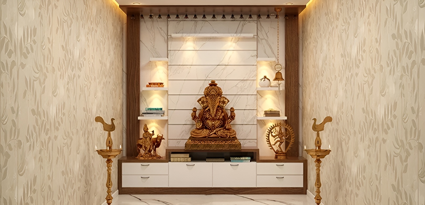 mandir design in wall